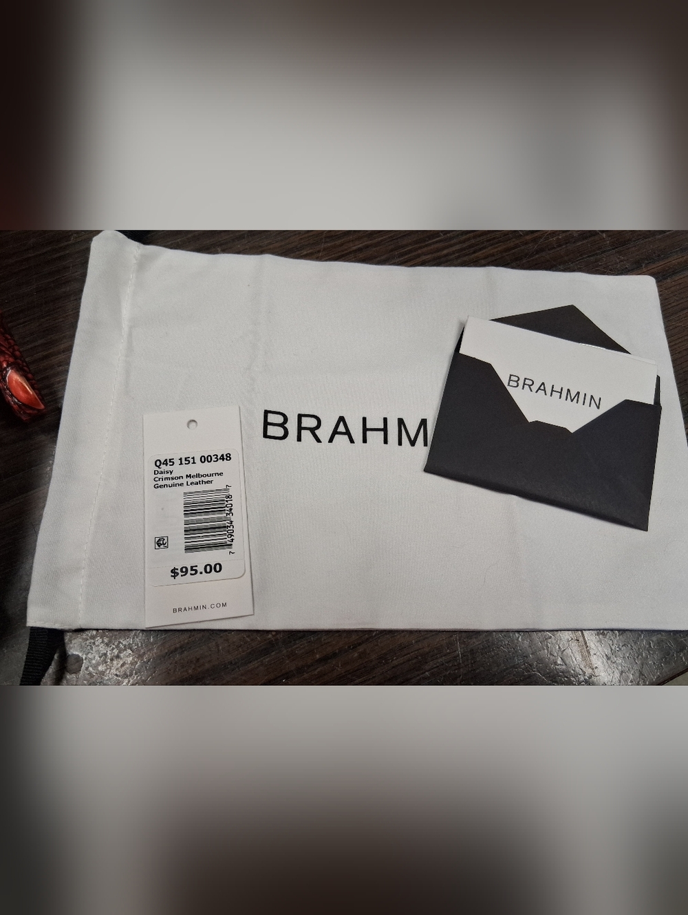 Brahmin Crimson Melbourne Croc-Embossed Wristlet - Picture 2 of 5